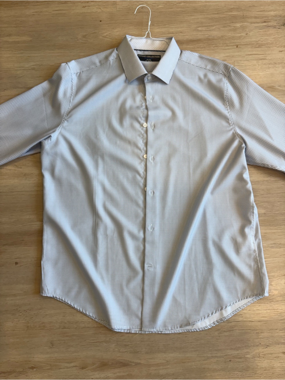 Report Collection Blue Micro-Check Dress Shirt